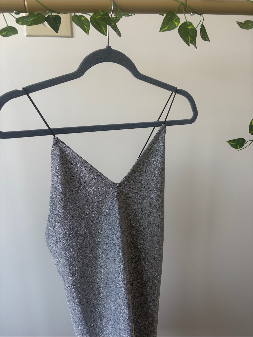 H&M Divided Silver Shimmer Ruched Mini Dress Y2K Party 🍒❤️ - Picture 4 of 4